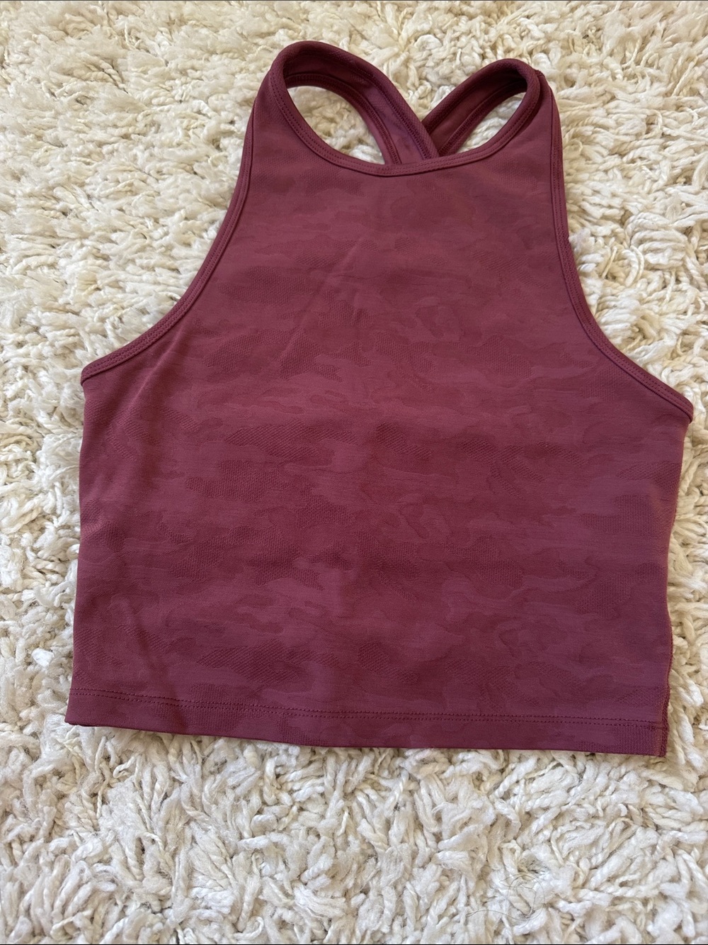 Beyond Yoga Ribbed Camo Crop Tank - Maroon